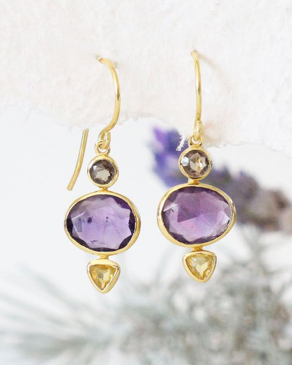 Aretes Smoky Citrine 