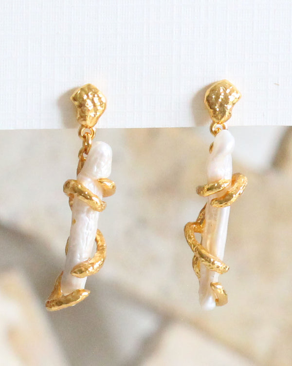 Aretes Perla Larga