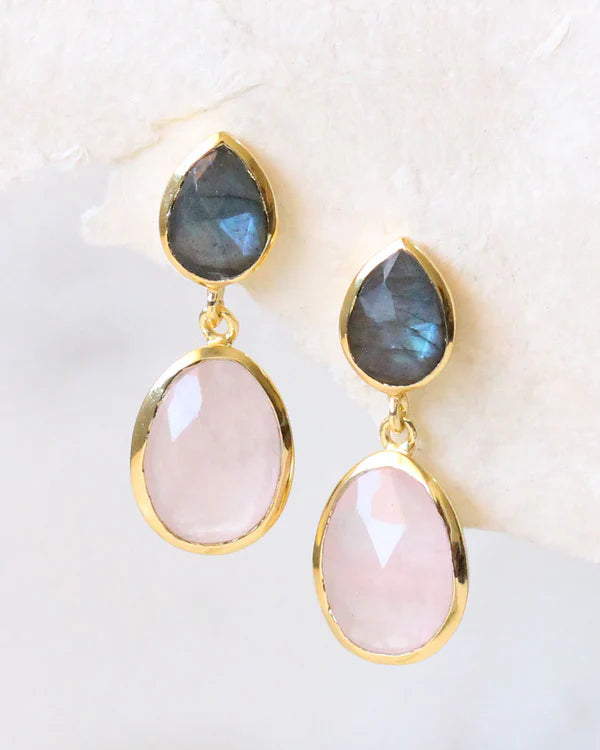 Aretes Doble Cuarzo